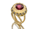 18K Gold with Red Tourmaline