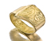Gold Ring with Turning, 18K Gold
